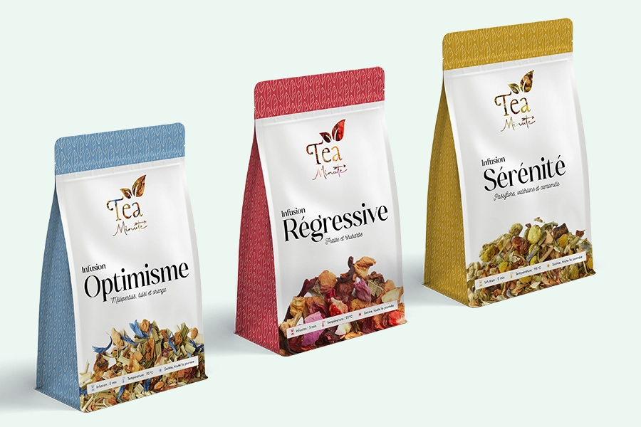 3 packagings de thé